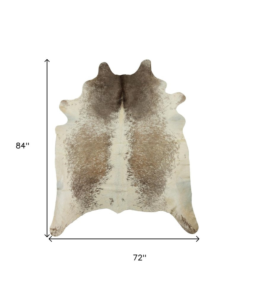 Brown Cowhide Area Rug – Hand Knotted, Stain Resistant