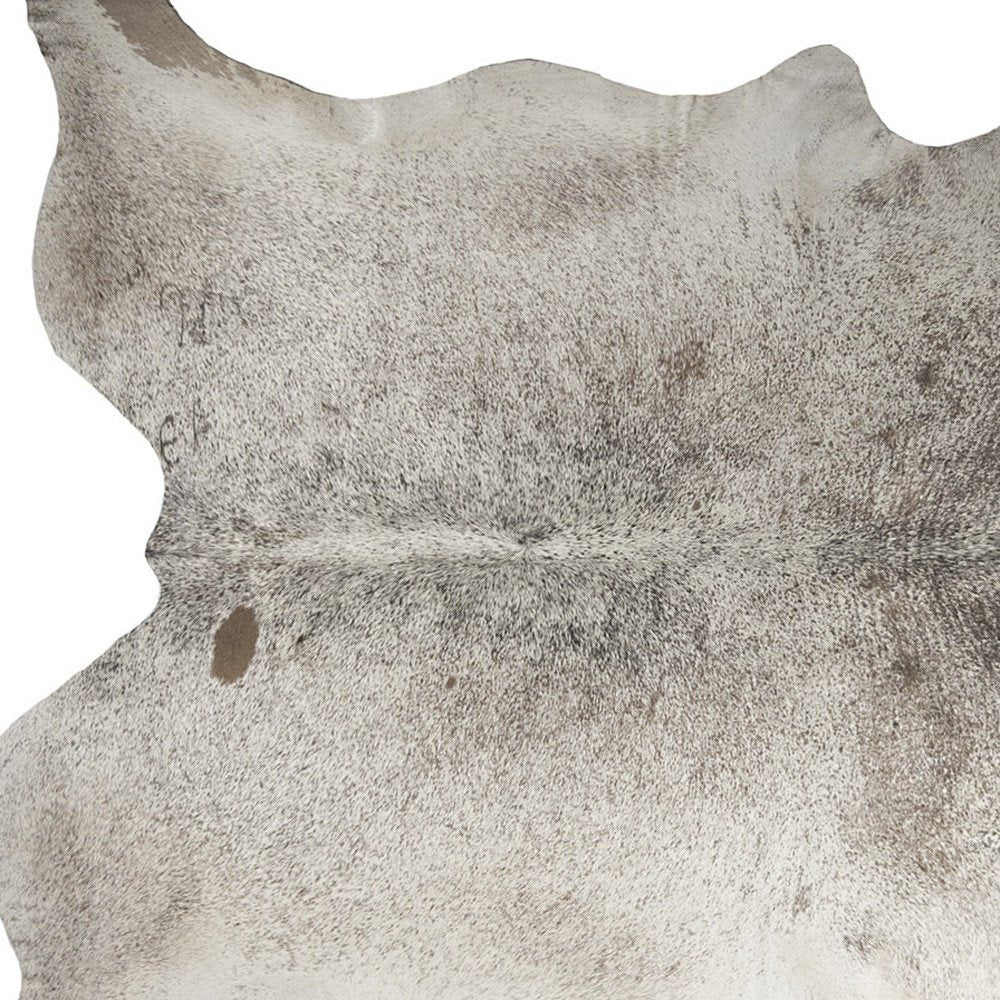 Light Gray Cowhide Hand Knotted Area Rug, 5x7 – Stain Resistant