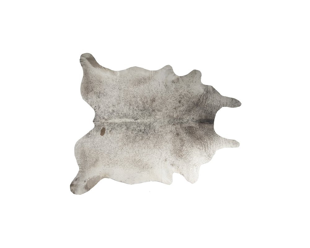 Light Gray Cowhide Hand Knotted Area Rug, 5x7 – Stain Resistant