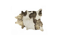 Ivory, Brown & Gold Cowhide Area Rug – Hand Knotted — cowhide area rug 3