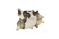 Ivory, Brown & Gold Cowhide Area Rug – Hand Knotted — cowhide area rug 2