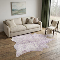 Gray & Pink Cowhide Area Rug – Hand Knotted — cowhide area rug 1