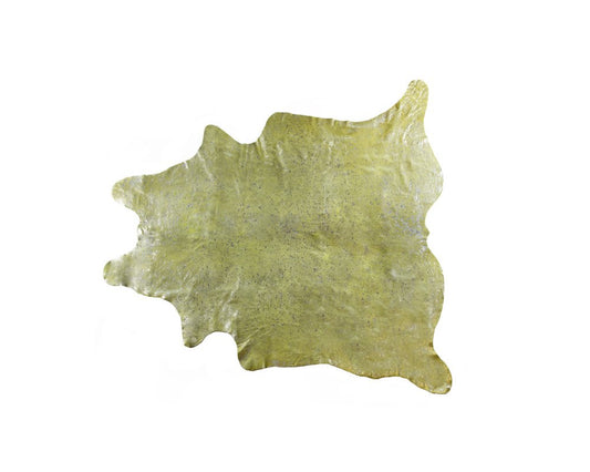 Green Cowhide Hand Knotted Rug – Stain Resistant Style