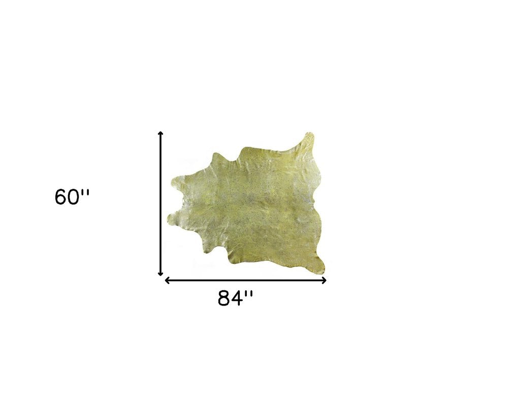 Green Cowhide Hand Knotted Rug – Stain Resistant Style