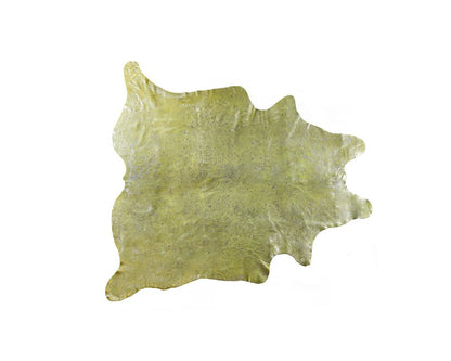 Green Cowhide Hand Knotted Rug – Stain Resistant Style