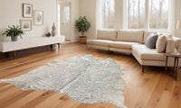 Green Cowhide Hand Knotted Rug – Stain Resistant Style — cowhide area rug 11