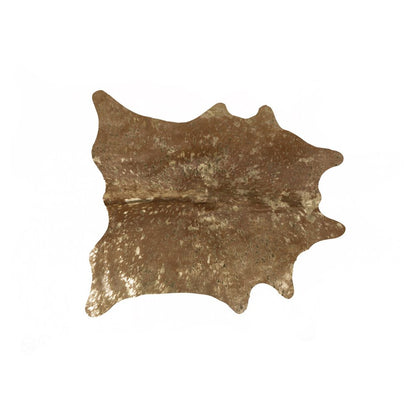 Gold Cowhide Hand Knotted Rug – Stain Resistant Area