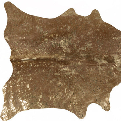 Gold Cowhide Hand Knotted Rug – Stain Resistant Area