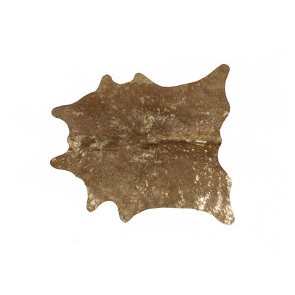 Gold Cowhide Hand Knotted Rug – Stain Resistant Area
