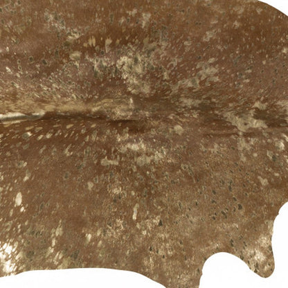Gold Cowhide Hand Knotted Rug – Stain Resistant Area