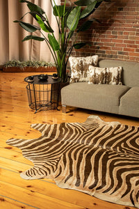 Cowhide Area Rug – Hand Knotted, Stain Resistant, Beige & Brown — cowhide area rug 4