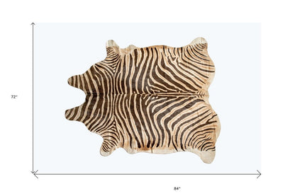 Cowhide Area Rug – Hand Knotted, Stain Resistant, Beige & Brown