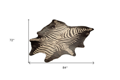 Cowhide Area Rug – Hand Knotted, Stain Resistant, Beige & Brown