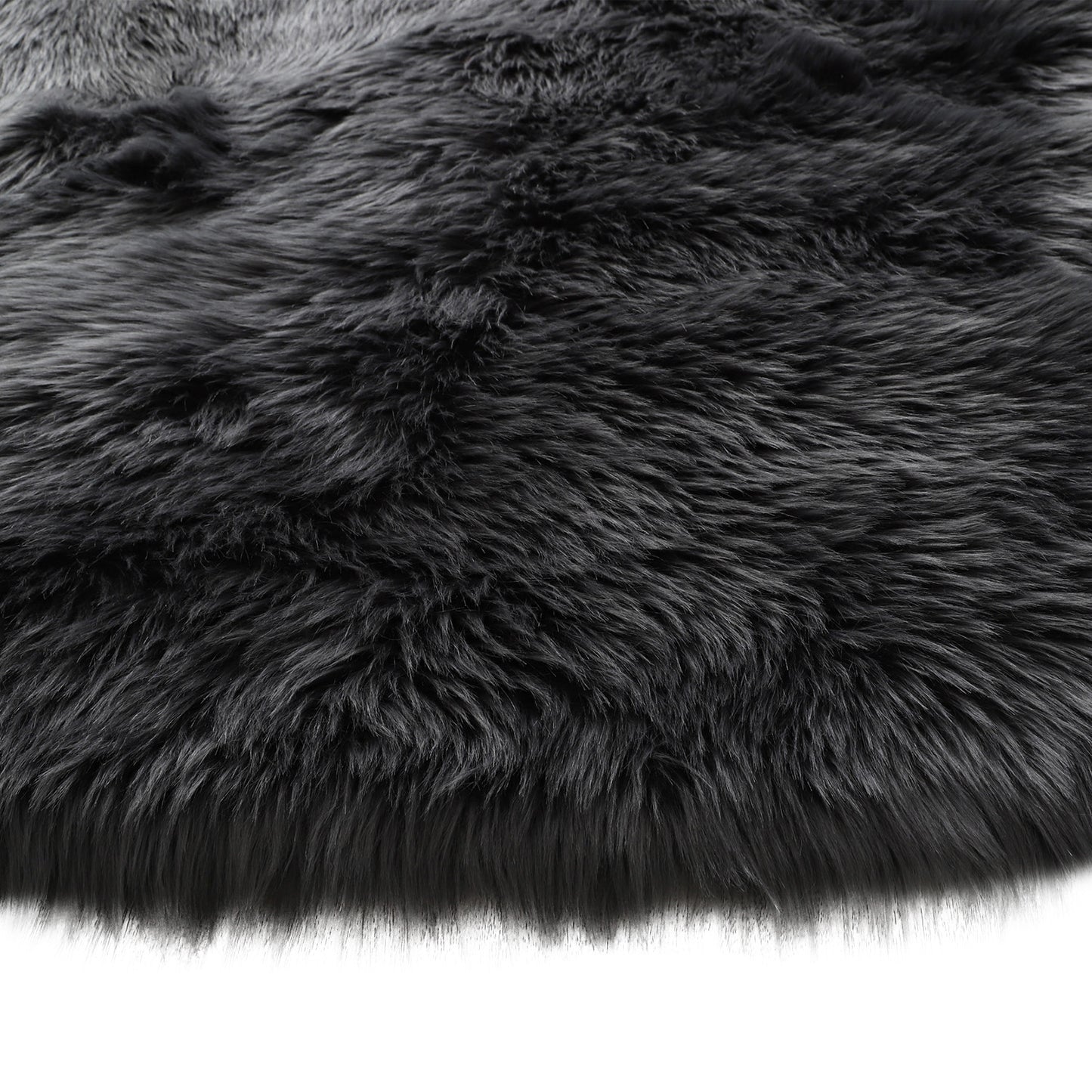 3' X 5' Gray Faux Sheepskin Washable Area Rug