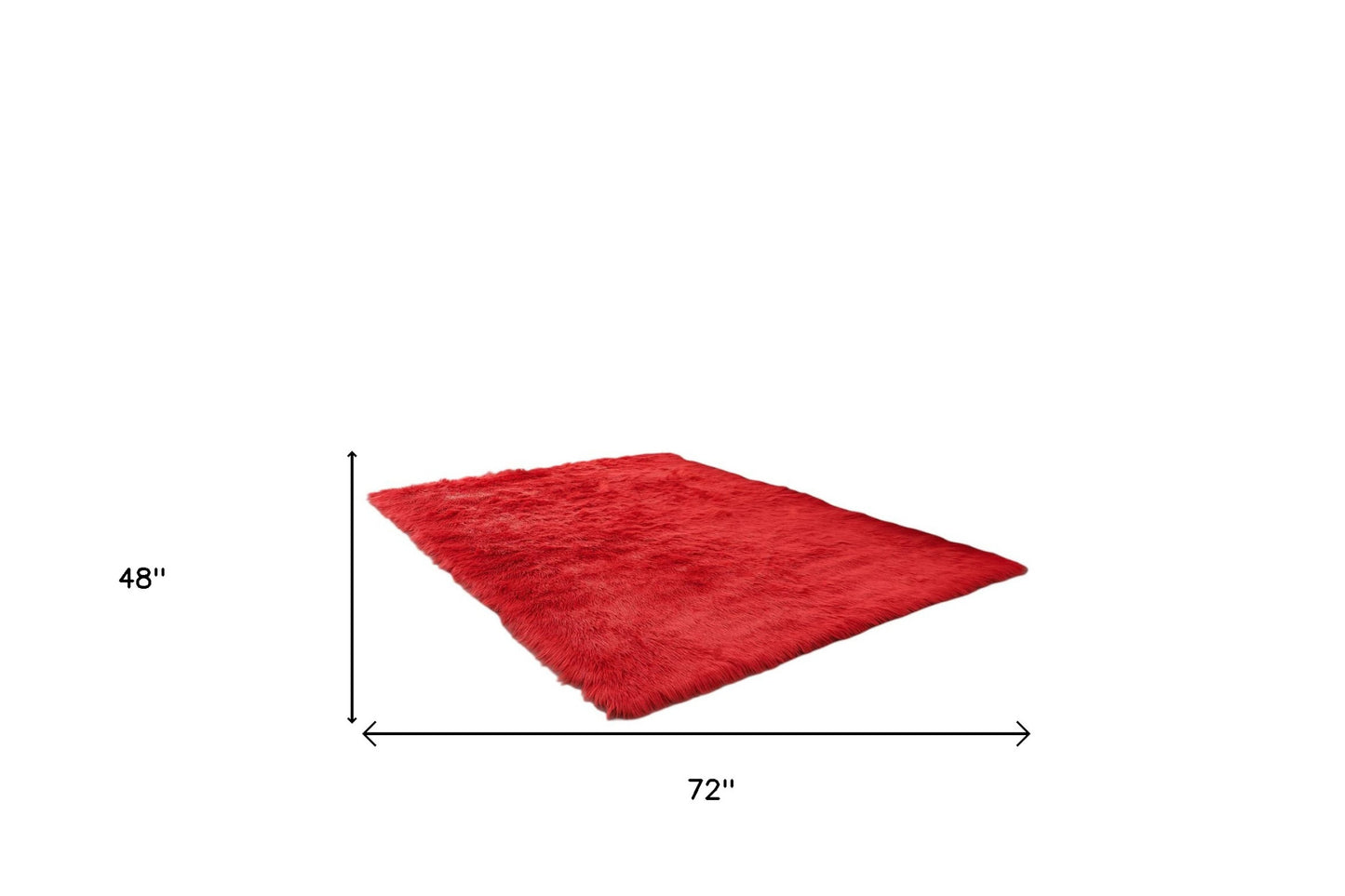 Red Faux Sheepskin Shag Washable Area Rug