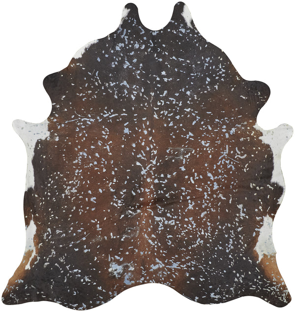 Brown & Silver Cowhide Animal Print Area Rug – Power Loom alternate view