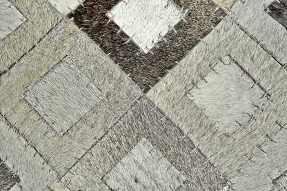 **Faux Cowhide Area Rug – Black Gray White Animal Print**