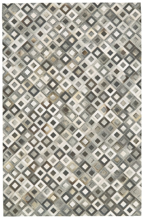 Faux Cowhide Area Rug – Black, Gray & White Animal Print alternate view