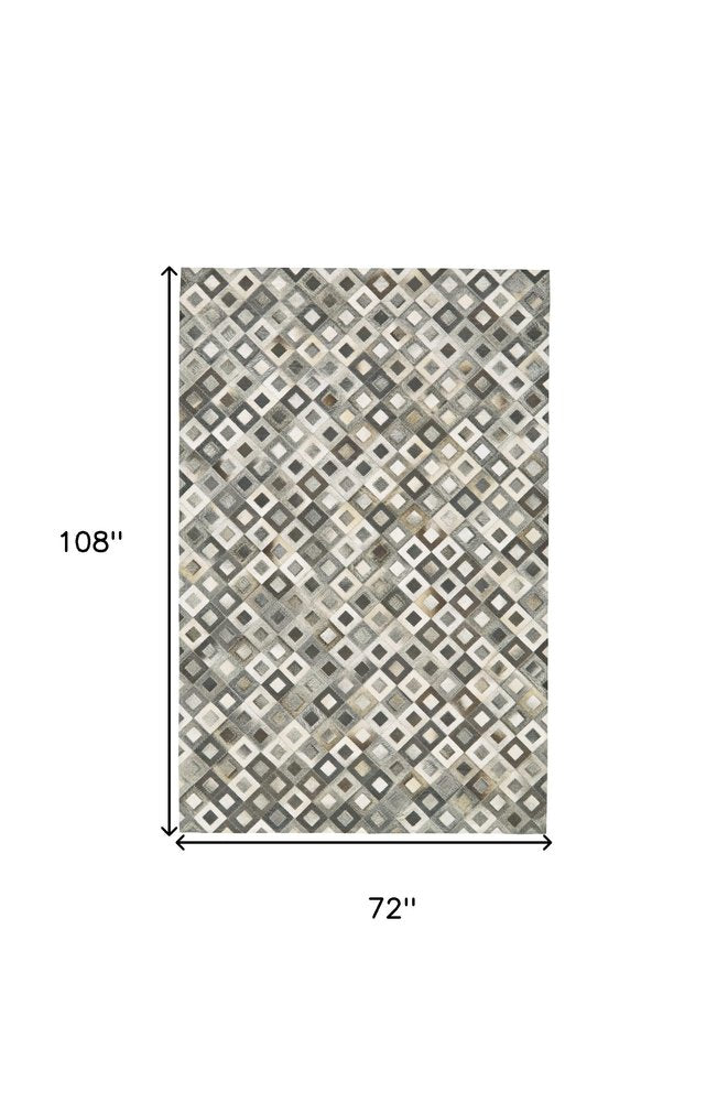 **Faux Cowhide Area Rug – Black Gray White Animal Print**