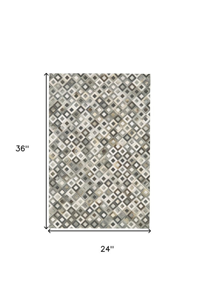 **Faux Cowhide Area Rug – Black Gray White Animal Print**