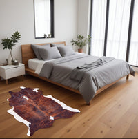 Cowhide Animal Print Rug – Brown & White Accent — cowhide area rug 9