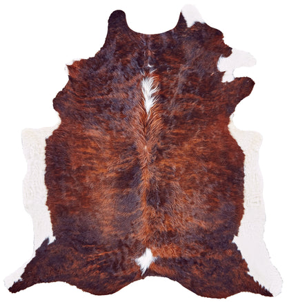 4' X 5' Brown and White Cowhide Animal Print Power Loom Area Rug