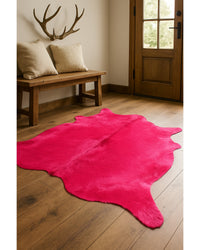 Pink Cowhide Area Rug – Hand Knotted, Stain Resistant in Lodge Entryway — cowhide area rug 14