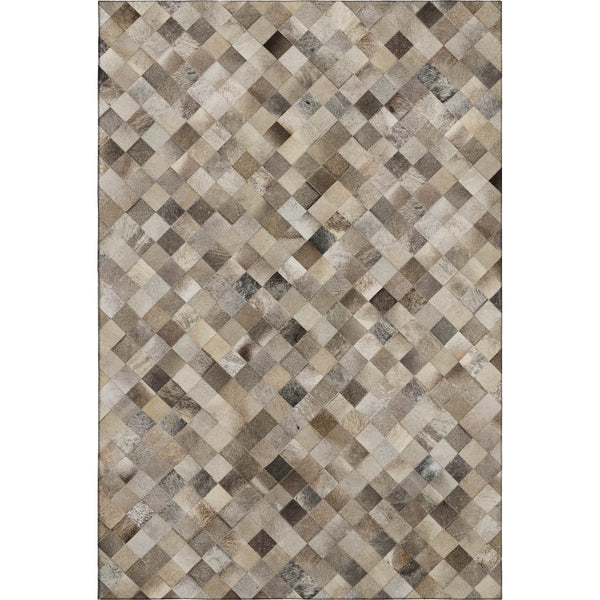 Beige, Gray & Ivory Cowhide Print Area Rug – Washable, UV Protection alternate view