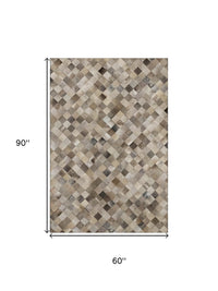 Beige, Gray & Ivory Cowhide Print Area Rug – Washable, UV Protection — cowhide area rug 3