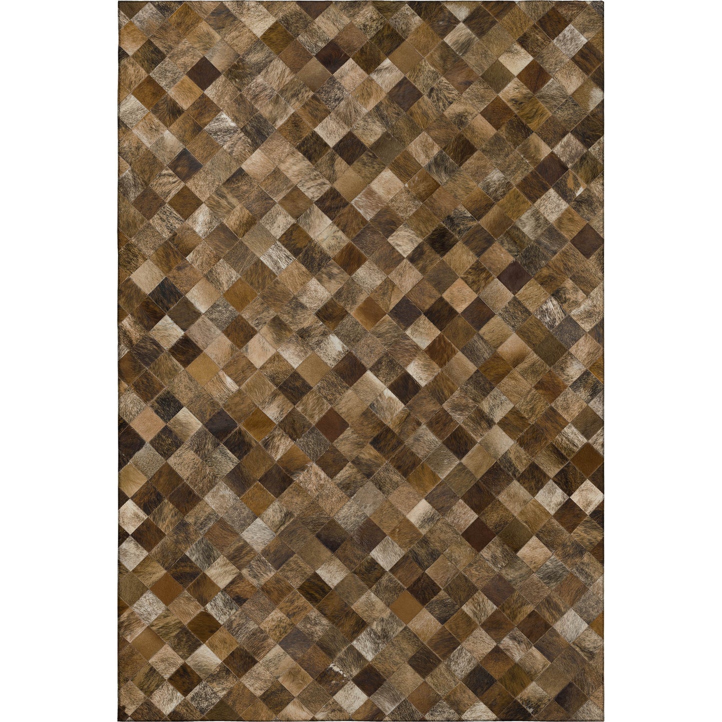 Beige, Brown & Coffee Cowhide Print Area Rug – Washable, UV Protection