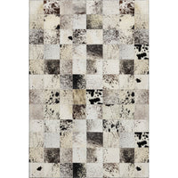 Black, Gray & Ivory Cowhide Print Area Rug – Washable, UV Protection — cowhide area rug 2