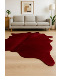 Brown Cowhide Area Rug – Modern Textured Accent Low Angle View — cowhide area rug 36