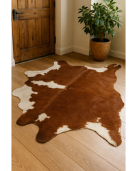 Brown Cowhide Print Hand-Tufted Area Rug, 2x3 – Stain Resistant in Lodge Entryway — cowhide area rug 9