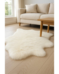 Off White Faux Cowhide Rug – Animal Print, Soft Texture in Living Room — cowhide area rug 10