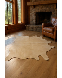 Natural Cowhide Area Rug – Warmth & Modern Style in Cabin Living Room — cowhide area rug 3
