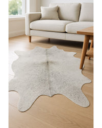 Light Gray Cowhide Hand Knotted Area Rug, 5x7 – Stain Resistant in Living Room — cowhide area rug 15