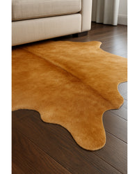 Tan Cowhide Area Rug in Hide Detail Close-Up — cowhide area rug 7