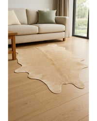 Natural Cowhide Area Rug in Living Room — cowhide area rug 6