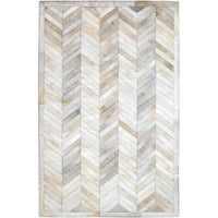 Madisons Cream Herringbone Patchwork Cowhide Rug — cowhide patchwork area rug 1