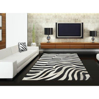 Madisons Black & White Zebra Stripe Patchwork Cowhide Rug — cowhide patchwork area rug 2
