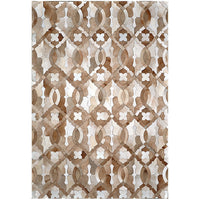 Poshrug Brown White Intrinsic Design Cowhide Patchwork Rug — cowhide patchwork area rug 1