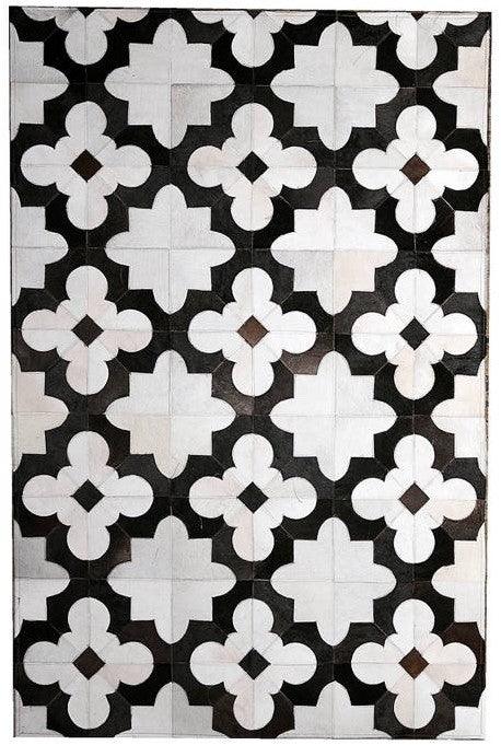 Poshrug Brown White Contemporary Cowhide Rug — cowhide area rug