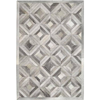 Madisons Gray Parquet Patchwork Cowhide Rug — cowhide patchwork area rug 1