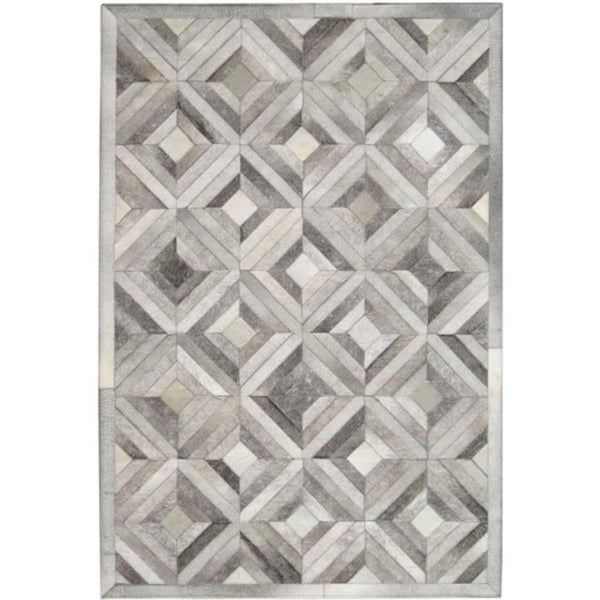Madisons Gray Parquet Patchwork Cowhide Rug