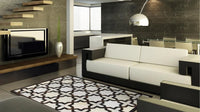 Madisons Brown & White Geometric Patchwork Cowhide Rug — cowhide patchwork area rug 5