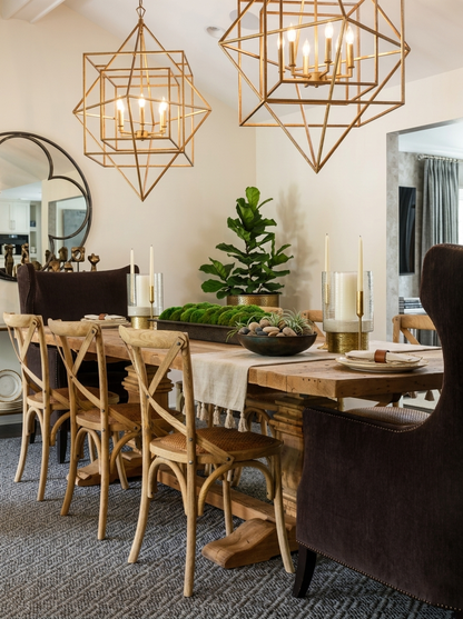 Napa diamond-weave sisal rug in a styled dining room setting