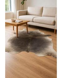 Gray Cowhide Area Rug – Handmade, Stain Resistant in Living Room — cowhide area rug 9