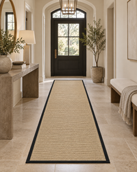 Bone Sisal Rug with Black Onyx Cotton Border in Entryway 7
