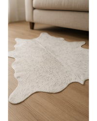 Gray Cowhide Print Area Rug – Modern Luxe Accent in Hide Detail Close-Up — cowhide area rug 18