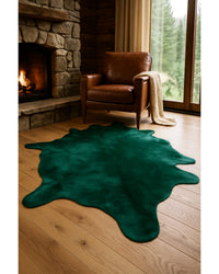 Verde Cowhide Area Rug in Cabin Living Room — cowhide area rug 4